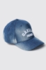 Cappello denim con visiera e logo ricamato • Denim light blu
