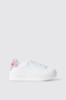 Sneakers addict in action leather con inserto in suede • Rosa orchidea