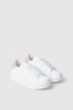 Sneakers addict in action leather con inserto in suede • Rosa orchidea