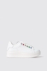 Sneakers addict in action leather con strass • Bianco