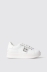 Sneaker addict in action leather con inserto gioiello e rubber patch • Bianco
