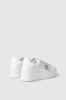 Sneaker addict in action leather con inserto gioiello e rubber patch • Bianco
