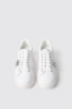 Sneaker addict in action leather con inserto gioiello e rubber patch • Bianco