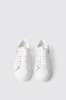 Sneakers addict in action leather con profili oro e catena con ciondolo • Bianco