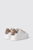 Sneakers addict in action leather co inserto animalier • Animalier beige