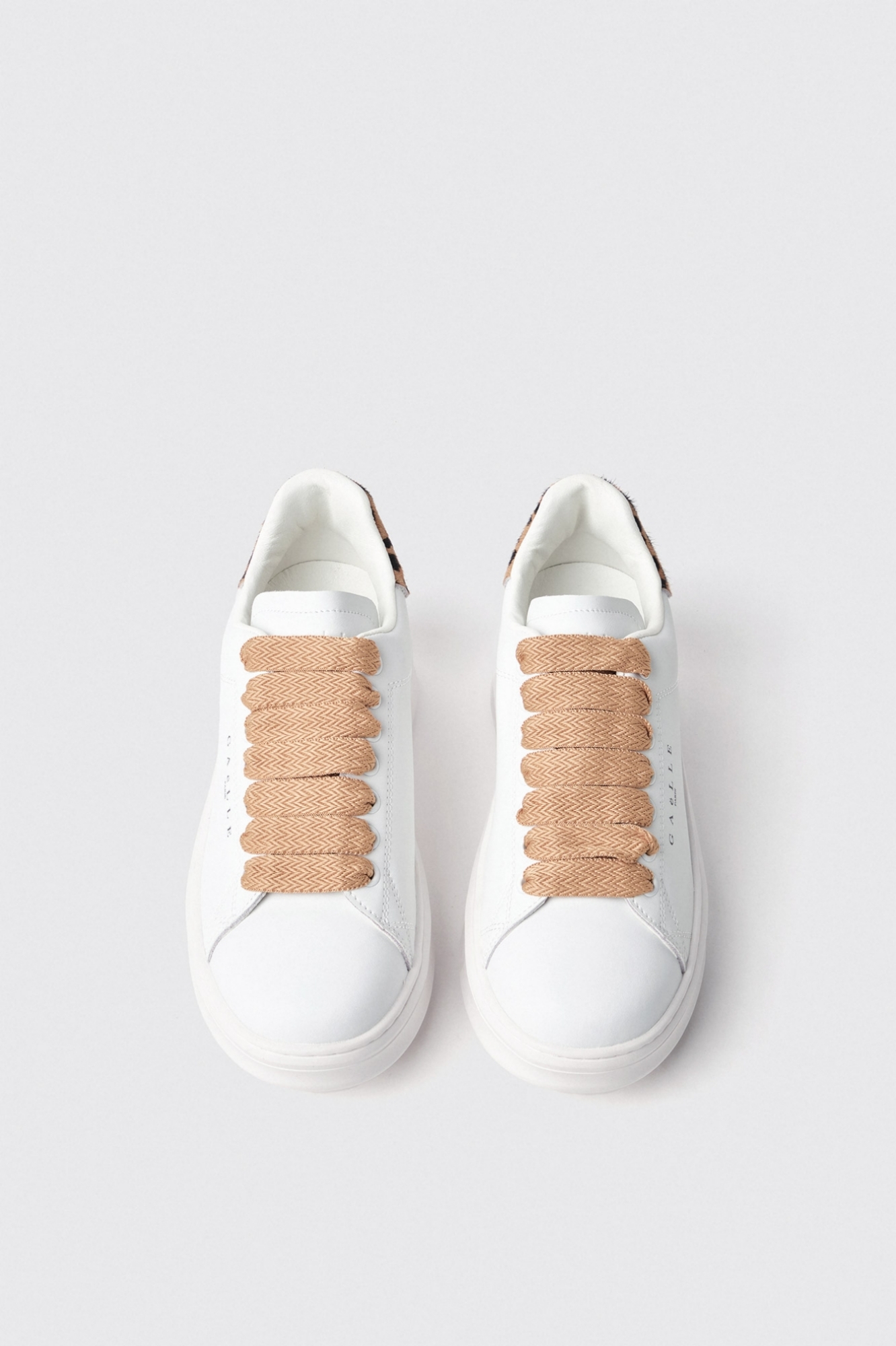 Sneakers addict in action leather co inserto animalier • Animalier beige