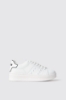 Sneakers addict in action leather con rubber patch ed inserto con borchie • Bianco