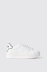 Sneakers addict in action leather con rubber patch ed inserto con borchie • Bianco