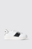 Sneakers addict in action leather con rubber patch ed inserto con borchie • Bianco-nero