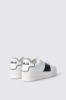 Sneakers addict in action leather con rubber patch ed inserto con borchie • Bianco-nero