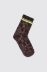 Calzino in spugna pattern allover • Marrone