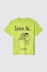 T-shirt in jesrey paricollo con stampa • Verde lime