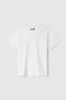 T-shirt in jersey paricollo con stampa • Bianco