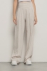 Pantalone a vita alta con cinto alto • Madreperla