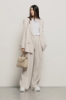 Pantalone a vita alta con cinto alto • Madreperla