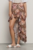 Gonna midi asimmetrica con balze in doppia georgette • Macula multicolor