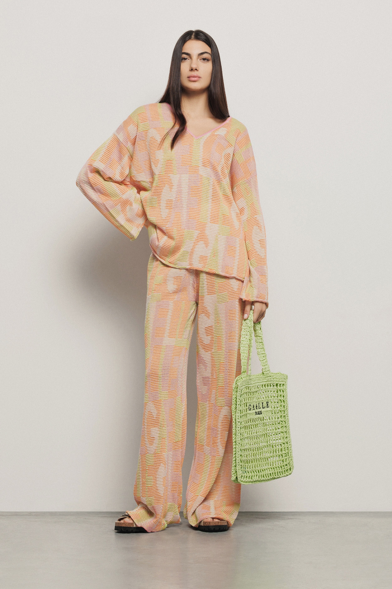 Reg shopper con logo ricamato • Lime