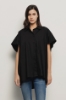 Camicia over smanicata in popeline • Nero
