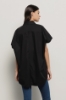 Camicia over smanicata in popeline • Nero