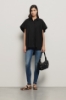 Camicia over smanicata in popeline • Nero