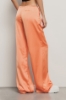 Pantalone dritto in raso • Arancione melone