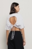 T shirt jersey paricollo con stampa • Bianco