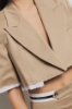 Giacca cropped mezza manica con fodera scucita in gabardina • Safari