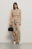 Gilet crop zippato in gabardina • Safari