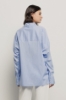 Camicia over con tasche in popeline vichy strass • Azzurro