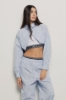 Camicia cropped in popeline bastonetto con top • Azzurro