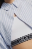 Camicia cropped in popeline bastonetto con top • Azzurro