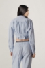 Camicia cropped in popeline bastonetto con top • Azzurro