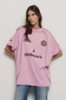 Maxi t-shirt paricollo con taglio raglan • Rosa orchidea