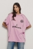 Maxi t-shirt paricollo con taglio raglan • Rosa orchidea
