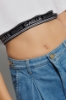 T shirt cropped con top unito • Bianco-nero