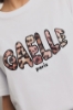 T shirt jersey paricollo con stampa • Bianco