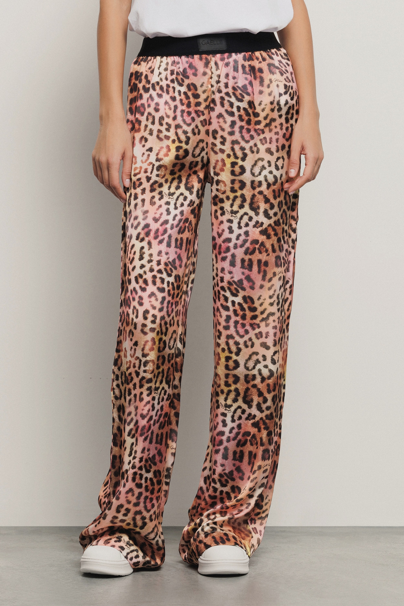 Pantalone morbido in raso stampato • Macula multicolor
