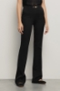 Pantalone flaire in cady con morsetti • Nero