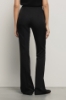 Pantalone flaire in cady con morsetti • Nero