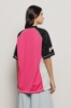 T-shirt con inserto in pizzo • Rosa nero