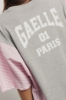 T shirt jersey paricollo con inserti in popeline • Grigio melange