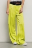 Pantalone morbido in raso • Giallo lime