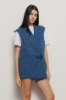 Gilet lungo over doppiopetto • Blue