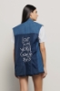 Gilet lungo over doppiopetto • Blue