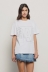 T shirt in jersey paricollo con strass • Bianco