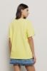 T shirt in jersey paricollo con stampa • Lime