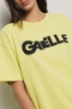 T shirt in jersey paricollo con stampa • Lime