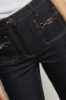 Pantalone flare slim con orlo fondo • Blu