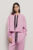 Felpa manica lunga con coulisse logata • Rosa orchidea