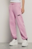 Pantalone in felpa tasche alla francese e stampa • Rosa orchidea